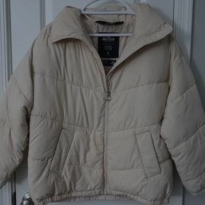 Hollister Beige Oversized Puffer